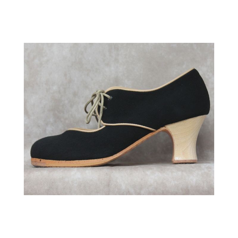 Tientos 36 A Ante Negro Semicarrete Barnizado R. Beige