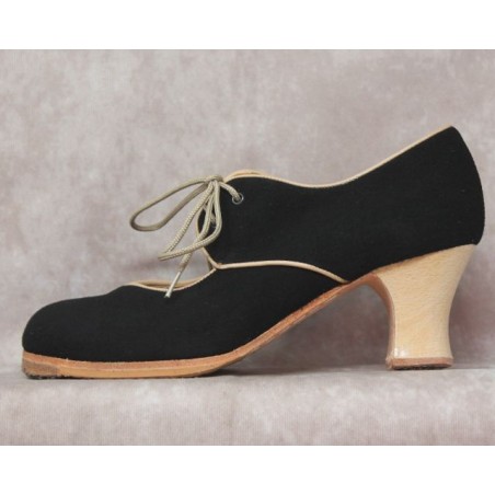 Tientos 36,5 A Suede Negro Semicarrete Barnizado R. Beige
