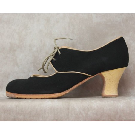 Tientos 40 A Ante Negro Semicarrete Barnizado R. Beige