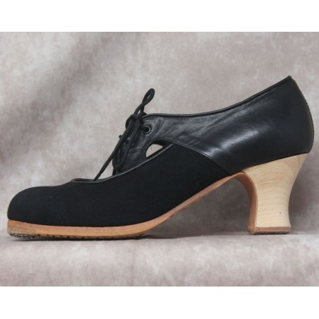 Alegrías 38 A Suede Negro Semicarrete Barnizado Atrás Leather