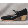 Triana 38 A Suede Negro Cubano Barnizado Collarín/Correa Patent Leather