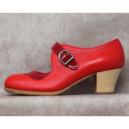 Soleá 40 A Leather Rojo Cubano Barnizado Collarín/Correa Patent Leather