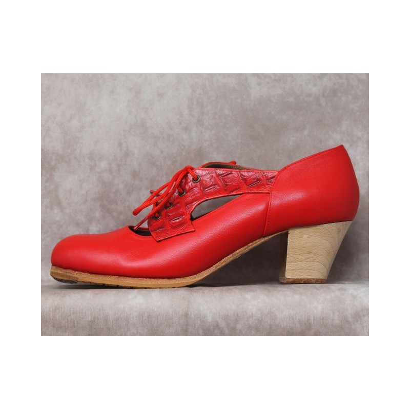 Tronío 39,5 A Leather Rojo Cubano Barnizado Adorno Coco