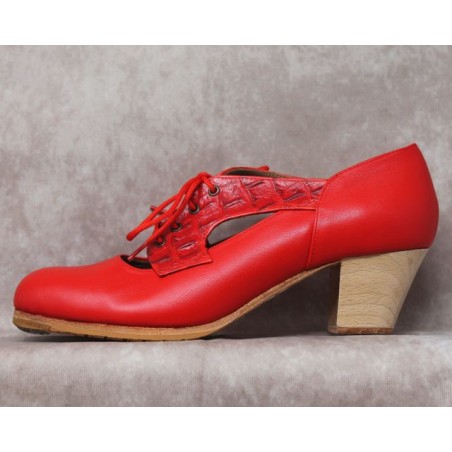 Tronío 39,5 A Leather Rojo Cubano Barnizado Adorno Coco