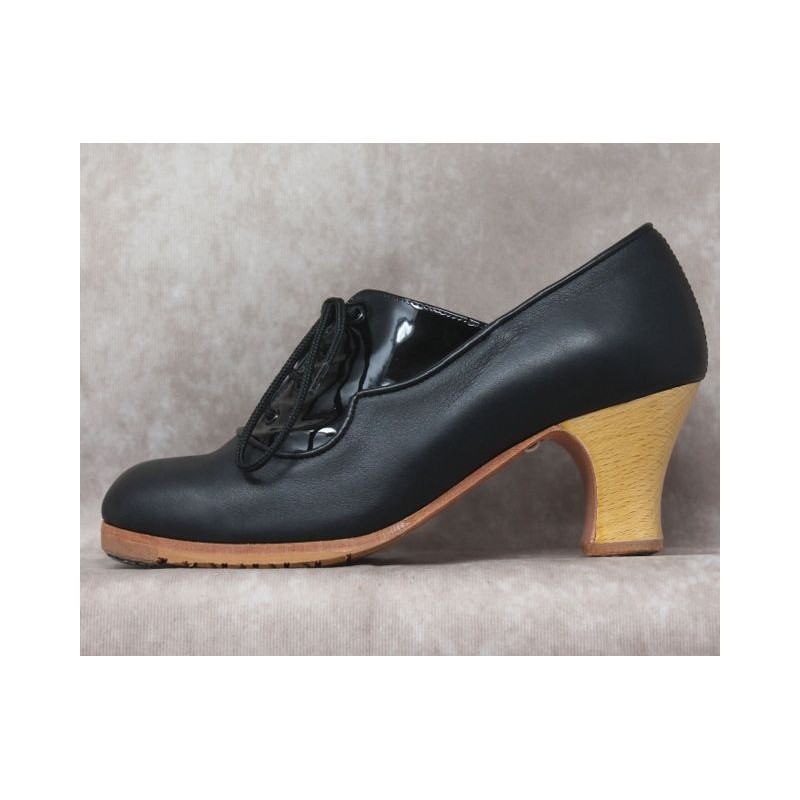 Chapina 35,5 A Leather Negro Semicarrete Barnizado Pala Patent Leather