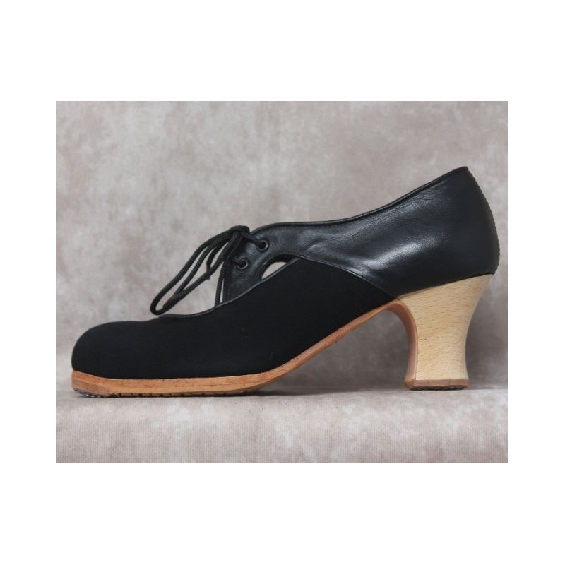 Alegrías 36,5 A Suede Negro Semicarrete Barnizado Atrás Leather