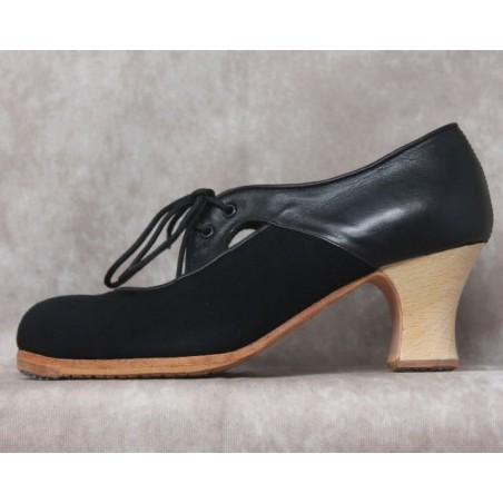 Alegrías 36,5 A Suede Negro Semicarrete Barnizado Atrás Leather