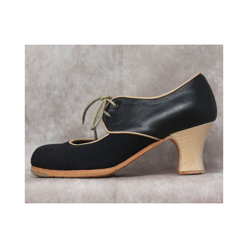 Tientos 34,5 A Suede Negro Semicarrete Barnizado Atrás Leather R. Beige