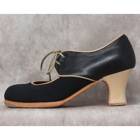 Tientos 34,5 A Suede Negro Semicarrete Barnizado Atrás Leather R. Beige