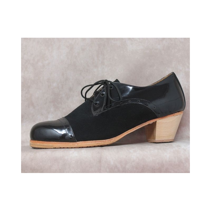 Antonio 40 A Suede Negro Caballero 5cm Barnizado Adornos Patent Leather
