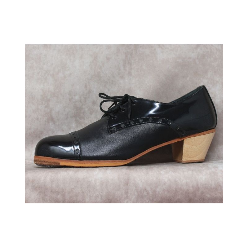 Antonio 42,5 A Leather Negro Caballero 5cm Barnizado Adornos Patent Leather