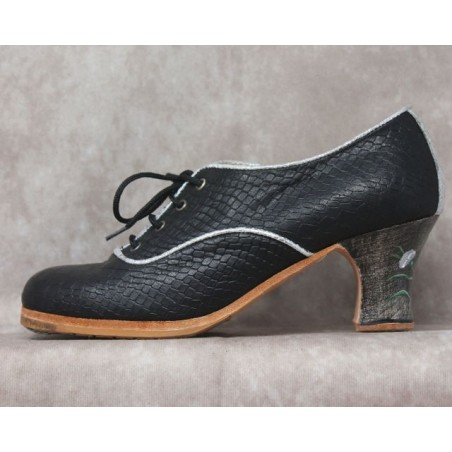 Málaga 36 A Coco Negro Semicarrete Flor Barniz R. Plata