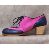Martinete 35,5 AA Ante Fucsia Cubano Barnizado Adornos/Ribete Grabado Azul
