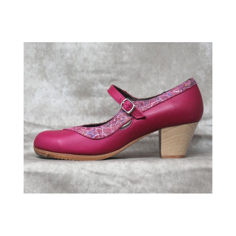 Triana 38,5 A Piel Fucsia Cubano Barnizado Adorno Fantasia