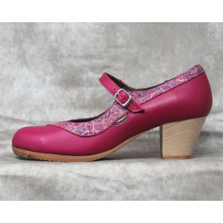 Triana 38,5 A Piel Fucsia Cubano Barnizado Adorno Fantasia