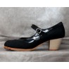 Triana 37 A Nobuck Negro Cubano Barnizado Adorno Charol Negro