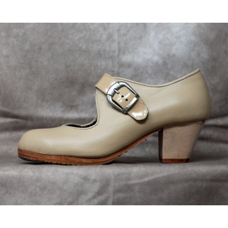 Soleá 35 A Leather Beige Cubano Barnizado Correa Patent Leather Beige