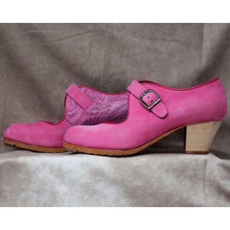 Soleá 39 A Nubuck Rosa Cubano Barnizado Interior Charlot Fucsia