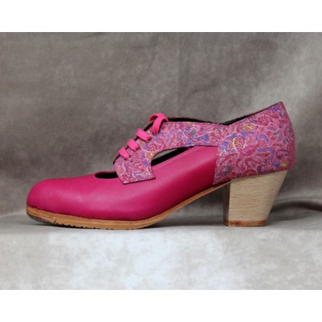 Tronío 37 A Piel Fucsia Cubano Barnizado Adornos Fantasía Rosa
