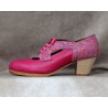 Tronío 37 A Leather Fucsia Cubano Barnizado Adornos Fantasía Rosa