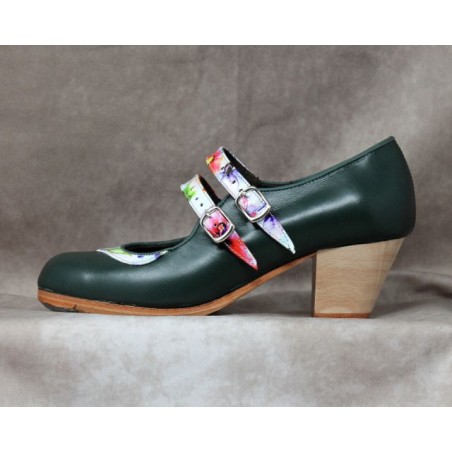 Saeta 36 A Leather Verde Pino Cubano Barnizado Collarín Y Correas Charol Primavera