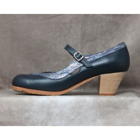 Triana 40,5 A Piel Navy Cubano Barnizado Adorno Fantasía