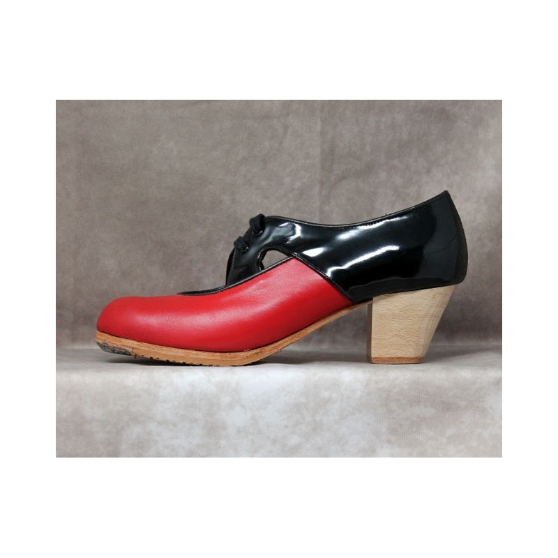Alegrías 37 A+PR Piel Rojo Cubano Barnizado Atrás Charol Negro