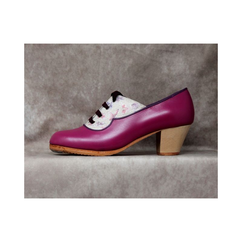 Chapina 37 A Leather Magenta Cubano Barnizado Adorno Fantasía Mariposas
