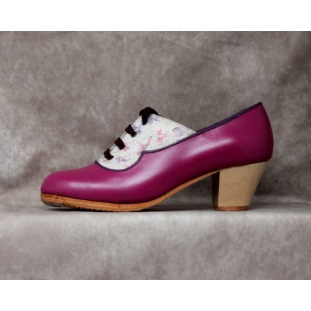 Chapina 37 A Leather Magenta Cubano Barnizado Adorno Fantasía Mariposas