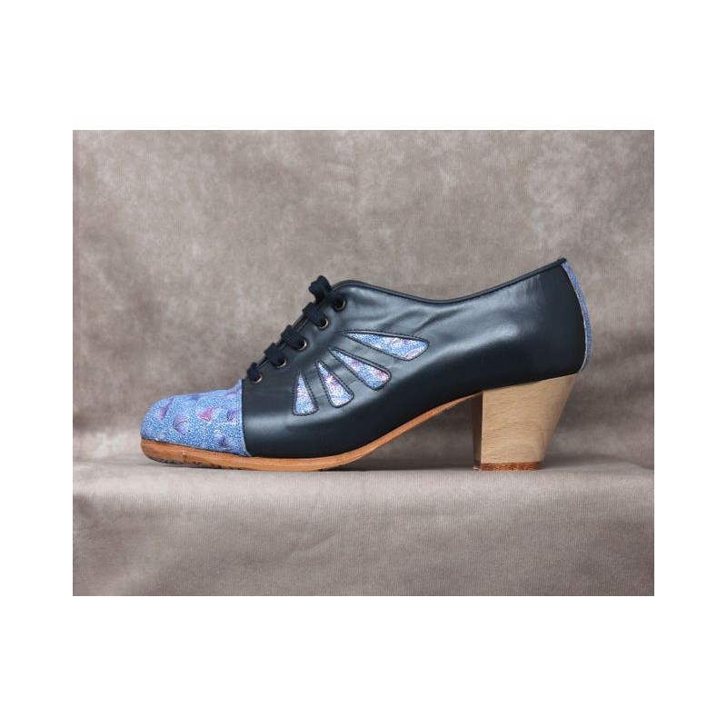 Tapaito 38 A Leather Navy Cubano Barnizado Adorno Fantasía Mariposas