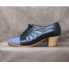 Tapaito 38 A Leather Navy Cubano Barnizado Adorno Fantasía Mariposas