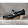 Triana 39 A Piel Negro Cubano Barnizado Adorno Charol Negro