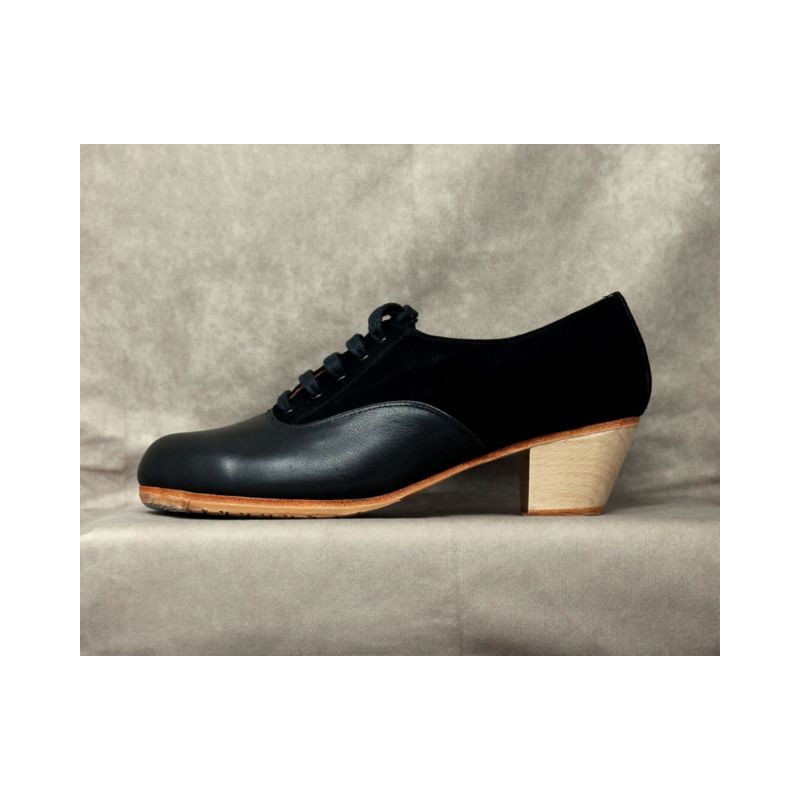Chapín Hombre 39 A Leather Negro Cubano Barnizado Atrás Ante Negro