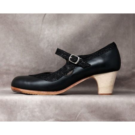 Triana 36 A Leather Negro Clásico Barnizado Adorno Fantasia Gotitas