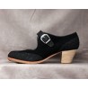 Caracol 40 A Suede Negro Cubano Barnizado Adorno Y Correa Fantasía Gotitas