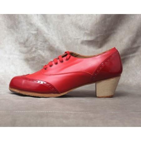 Cordobés 40,5 a Piel rojo Sangre Caballero 5cm Barnizado Adornos Charol