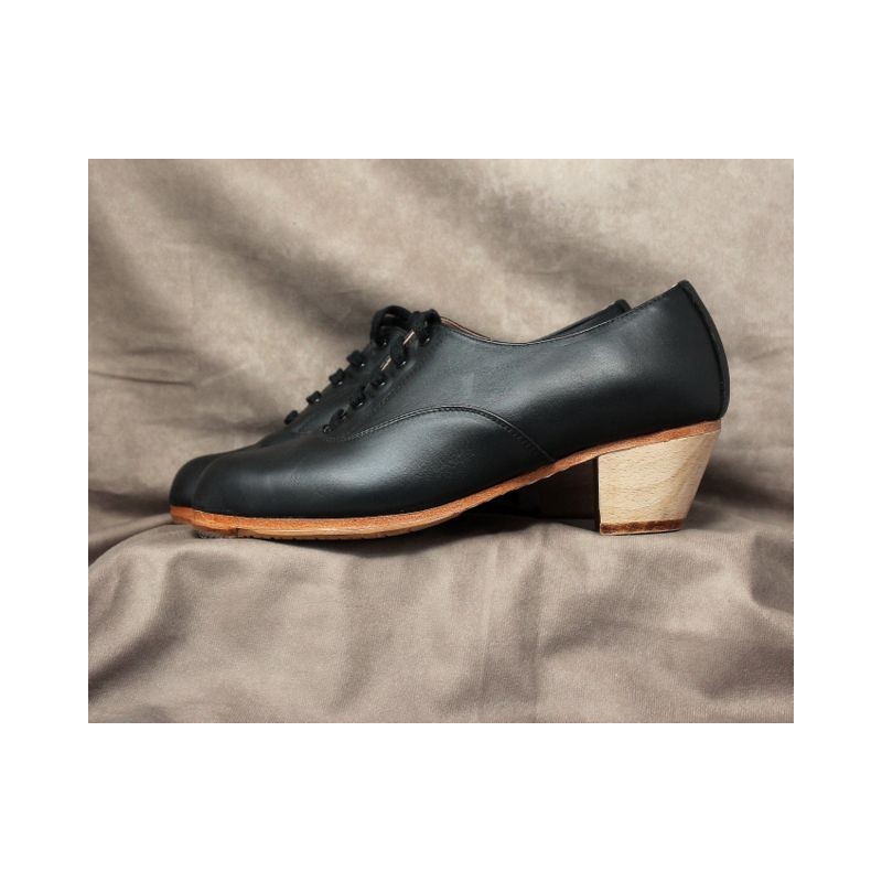 Chapín Hombre 38 A Leather Negro Cubano Barnizado