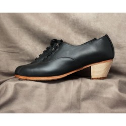 Chapín Hombre 38,5 A Piel Negro Cubano Barnizado