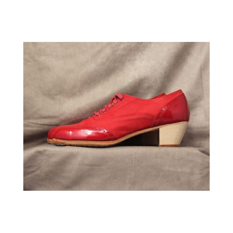 Cordobés 41 A Nobuck Rojo Cubano Barnizado Adorno Charol Rojo