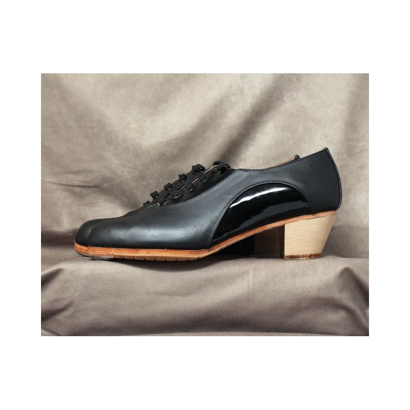 Luís 39,5 A Piel Negro Cubano Barnizado Adornos Charol Negro