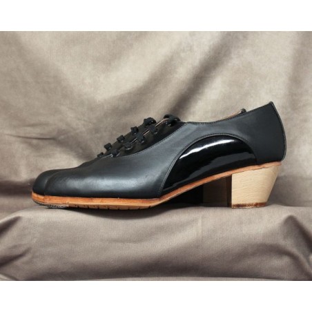 Luís 39,5 A Piel Negro Cubano Barnizado Adornos Charol Negro