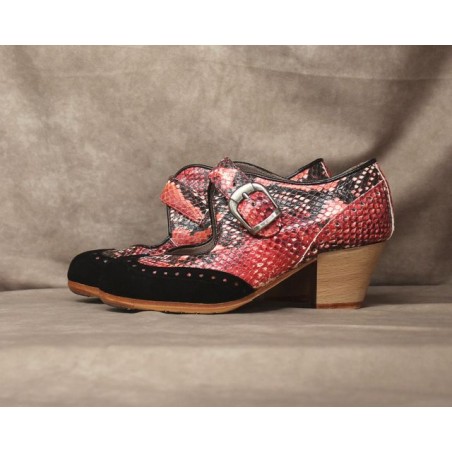 Caracol 33 A Suede Negro Cubano Barnizado Atrás Serpiente 42