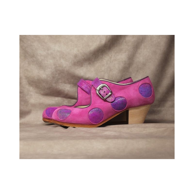 Sevilla 36,5 A Suede Rosa Cubano Barnizado Adorno Fantasía Buganvilla