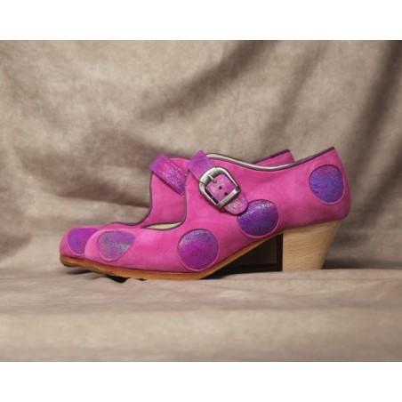 Sevilla 36,5 A Suede Rosa Cubano Barnizado Adorno Fantasía Buganvilla