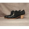 Martinete 36 AA Nubuck Negro Cubano Barnizado Adornos Patent Leather Negro