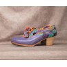 Alegrías 35 A Piel Uva Cubano Barnizado Atrás Fantasía Helechos Multicolor R. Naranja