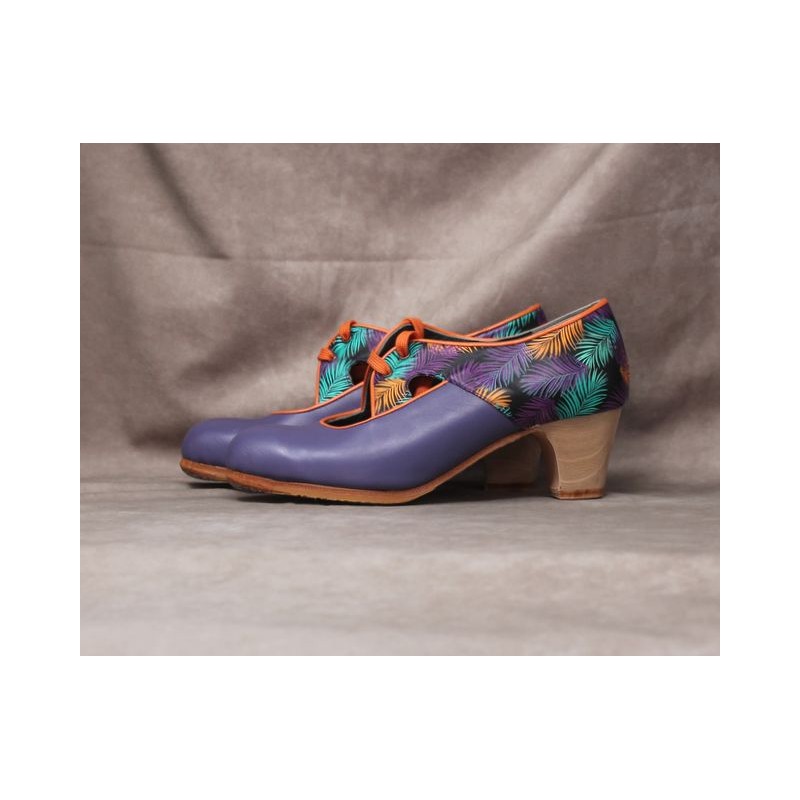 Alegrías 35 A Leather Uva Clásico Barnizado Atrás Fantasía Helechos Multicolor R. Naranja