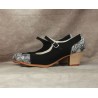 Valencia 36 A Nubuck Negro Cubano Barnizado Adorno Fantasía Blanco Y Negro