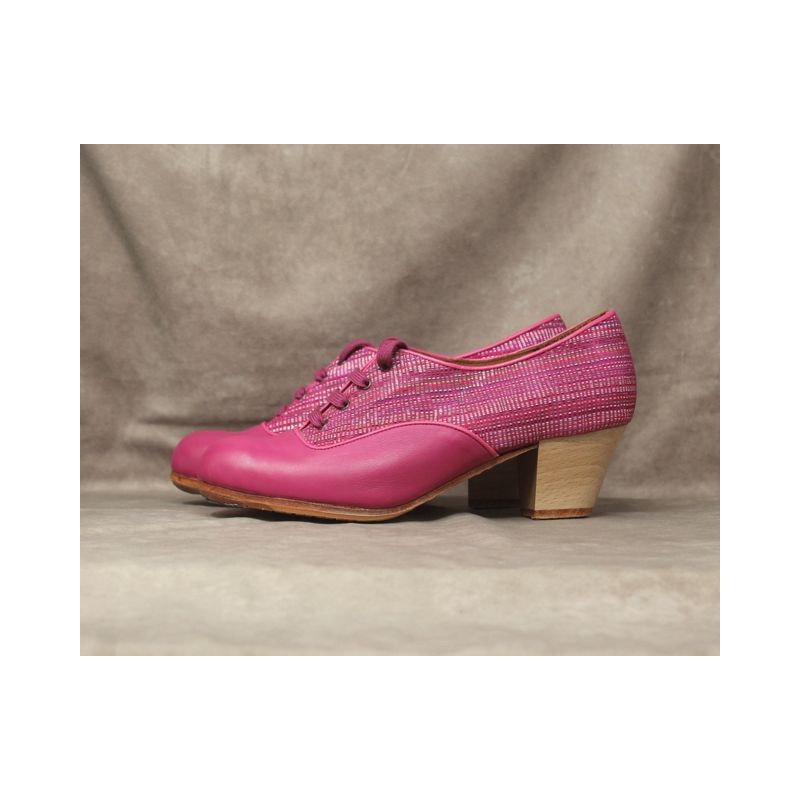 Málaga 37 A Piel Fucsia Cubano Barnizado Atrás Urdimbre Fucsia