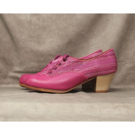 Málaga 37 A Piel Fucsia Cubano Barnizado Atrás Urdimbre Fucsia